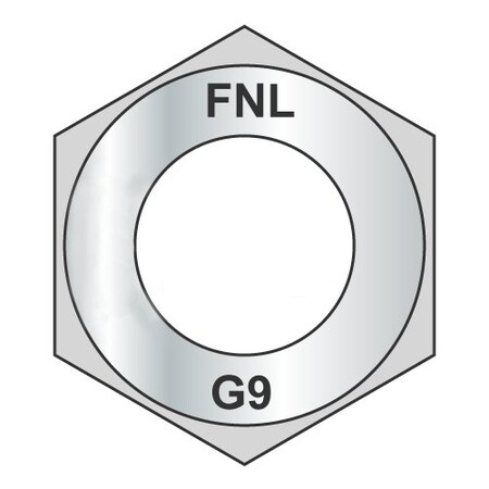 Newport Fasteners Hex Nut, 7/16"-14, Steel, Grade 9, EcoGuard Gray/Silver, 3/8 in Ht, 1000 PK 662661